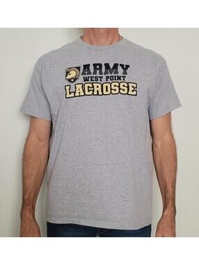 Army West Point Lacrosse Men’s Large Gray T-Shirt WPAOG Military Graphic Tee
